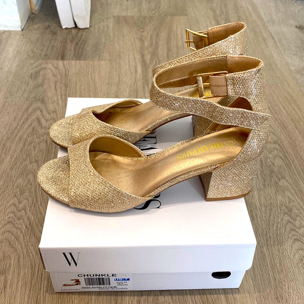 Dream Pairs Gold Heels